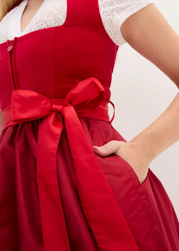 Dirndl mit Samt-Mieder und Satin-Schürze (2-tlg.Set), bonprix