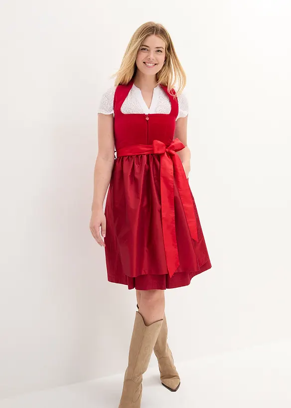Dirndl mit Samt-Mieder und Satin-Schürze (2-tlg.Set), bonprix