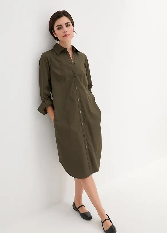 Robe-chemise en popeline de coton, bonprix