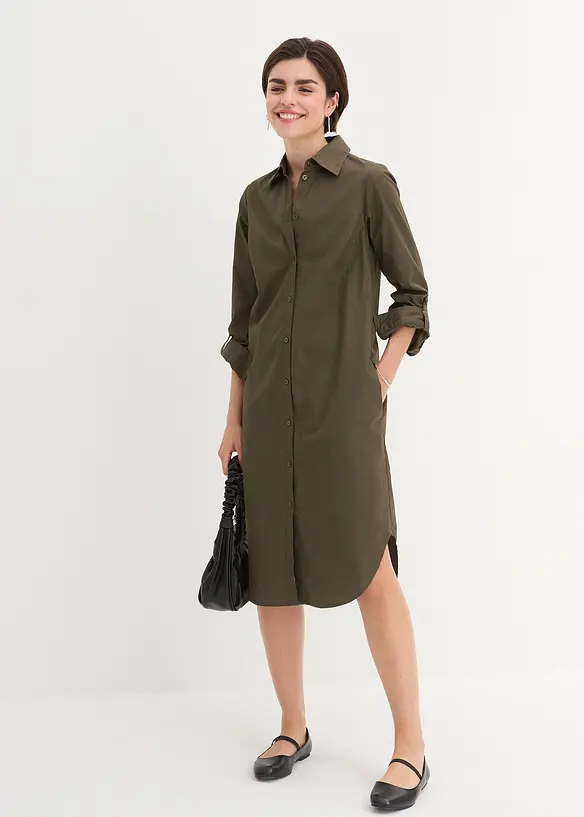 Robe-chemise en popeline de coton, bonprix