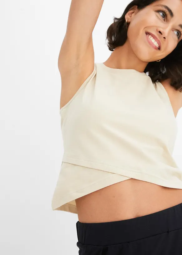 Crop top en coton extensible, bonprix