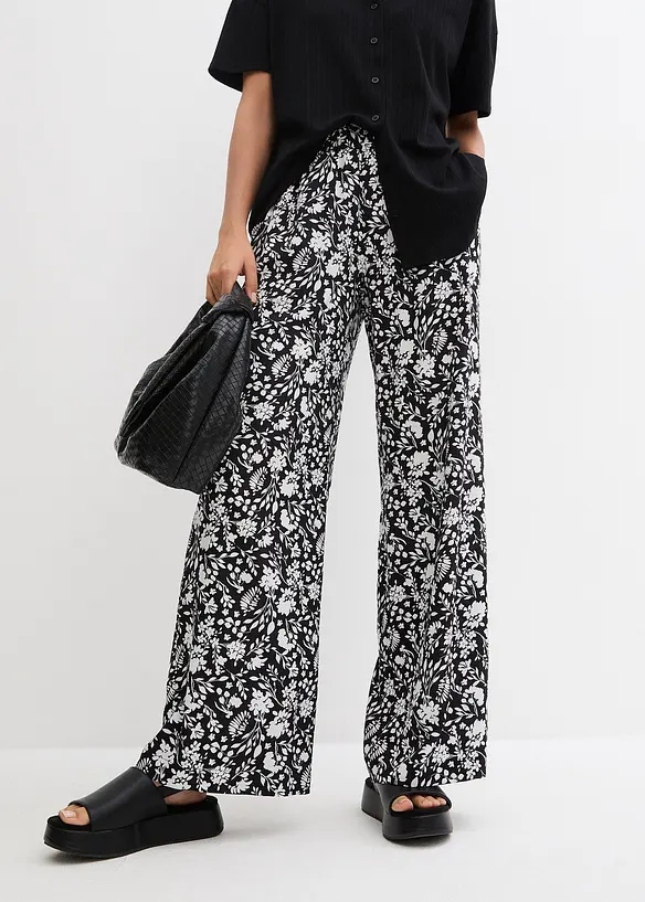Pantalon palazzo à ceinture élastiquée, bonprix
