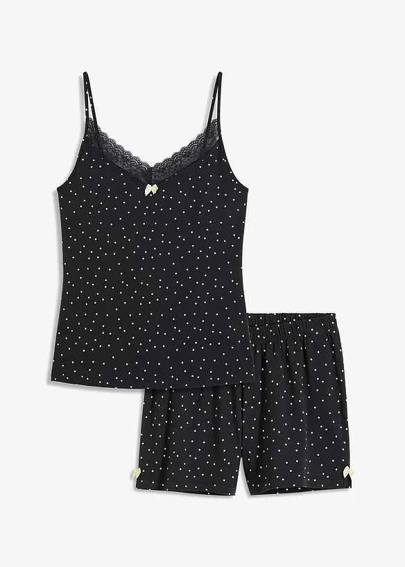 Pyjashort avec top à fines bretelles et dentelle, bonprix