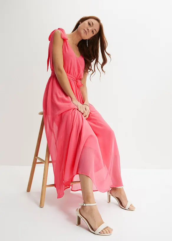 Robe en mousseline nouée sur les épaules, bonprix