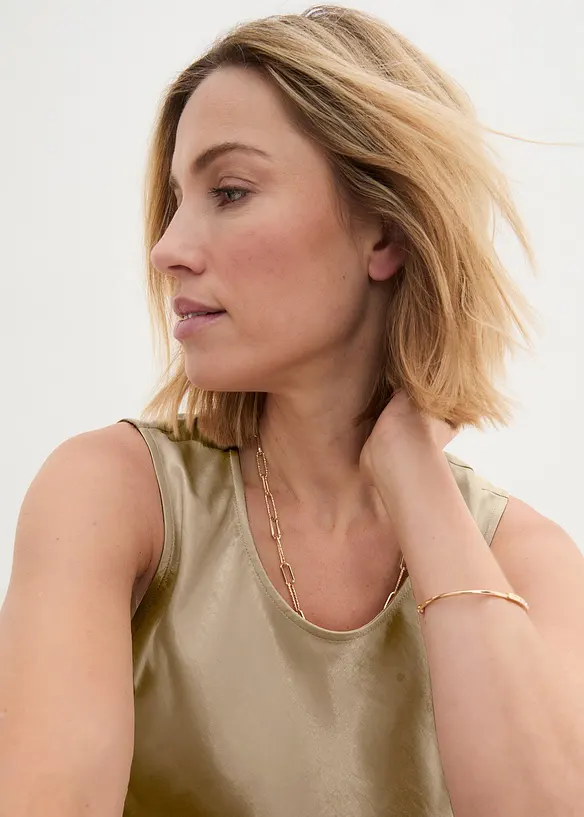 Top en satin fluide, bonprix