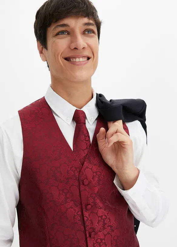 Costume de marié Slim (ens. 5 pces) avec gilet et cravate, bonprix