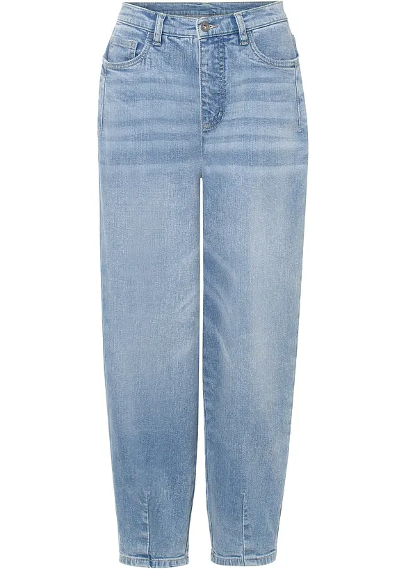 Jean barrel taille haute en coton, bonprix