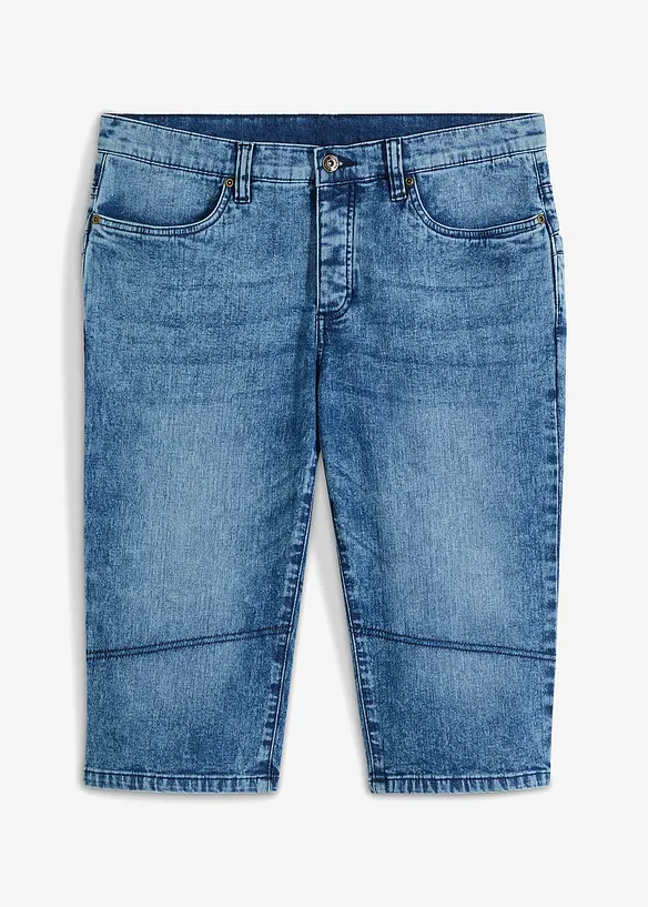 Bermuda long et léger en jean extensible, Regular, bonprix
