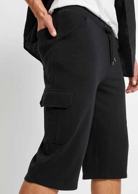 Long-Sweat-Cargobermuda aus reiner Baumwolle, Regular Fit, bonprix