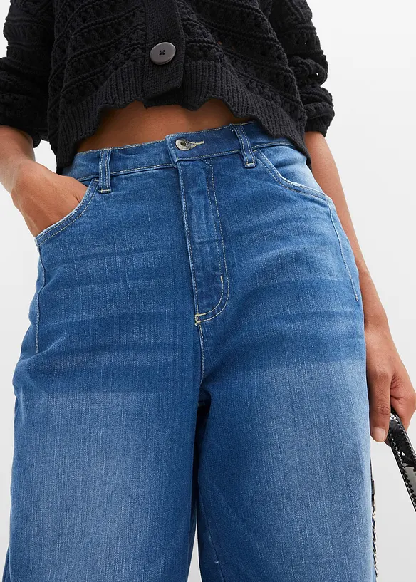 Barrel-Jeans, High Waist, Bio-Baumwolle, bonprix