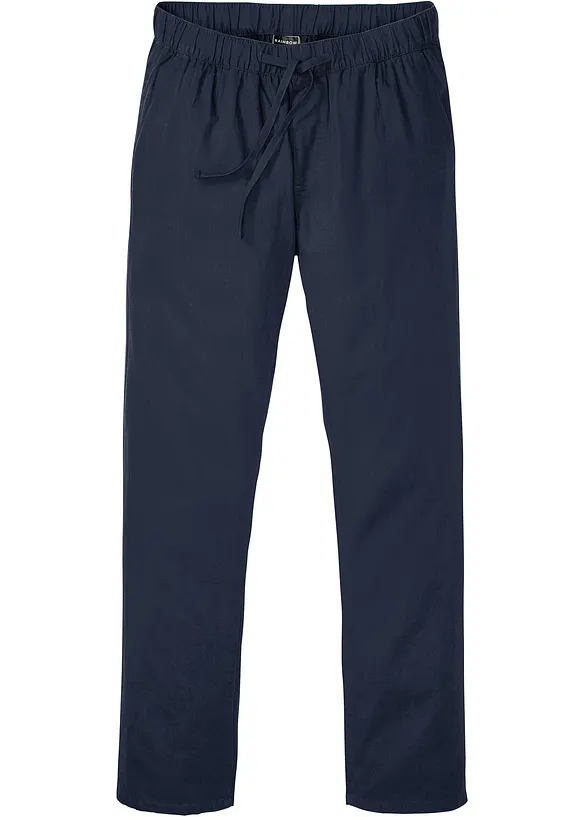 Pantalon droit taille élastiquée en lin majoritaire, Regular, bonprix