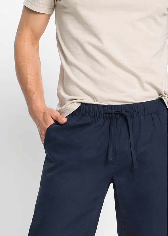 Pantalon droit taille élastiquée en lin majoritaire, Regular, bonprix