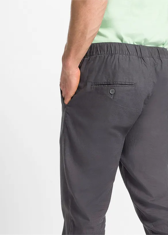 Pantalon droit taille élastiquée en lin majoritaire, Regular, bonprix