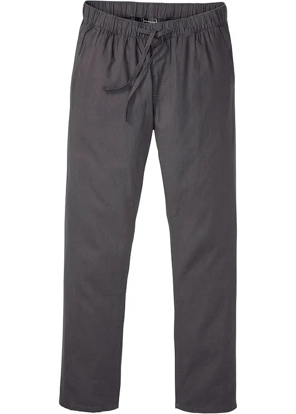 Pantalon droit taille élastiquée en lin majoritaire, Regular, bonprix