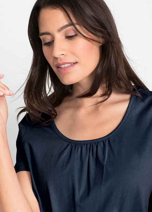Shirt aus reiner Baumwolle, Kurzarm, bonprix