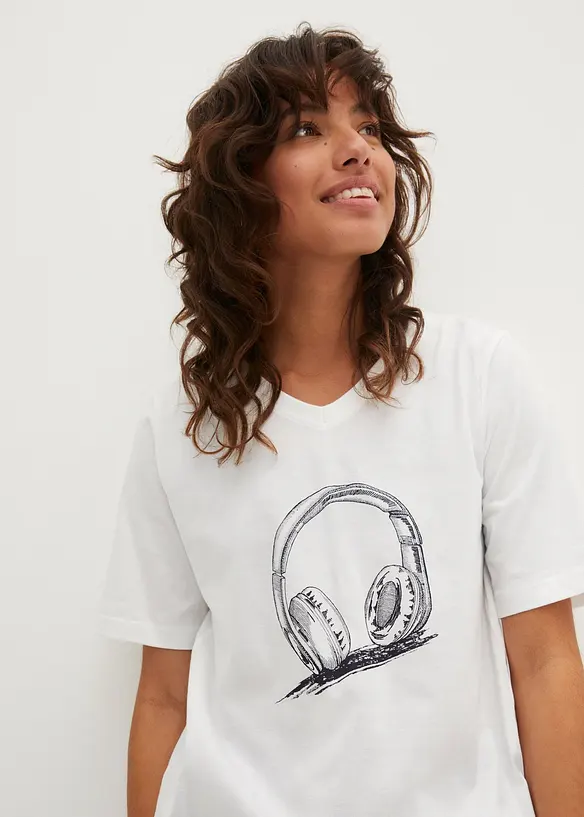 T-shirt long imprimé, bonprix