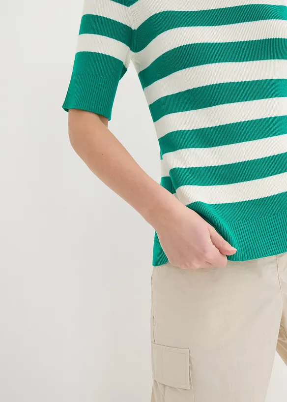 Pull à rayures, demi-manches, bonprix