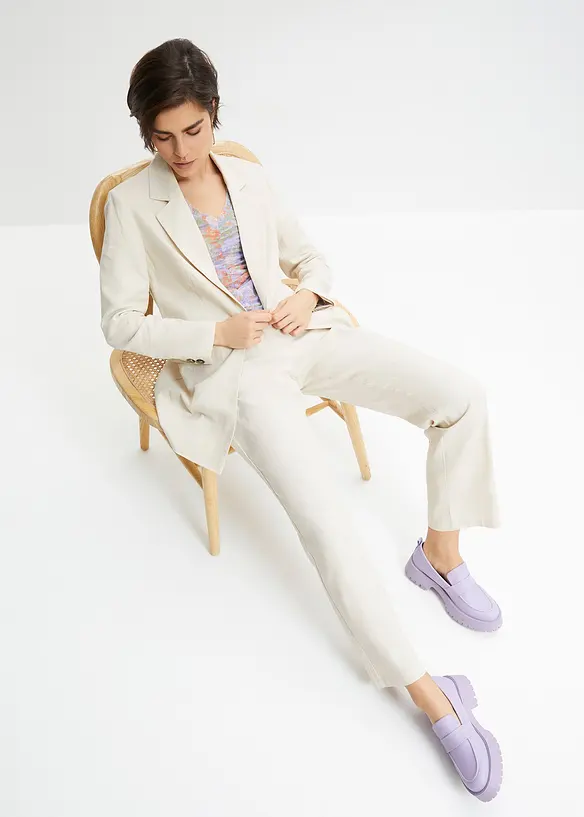 Longblazer aus Leinen-Viskose-Mix, bonprix
