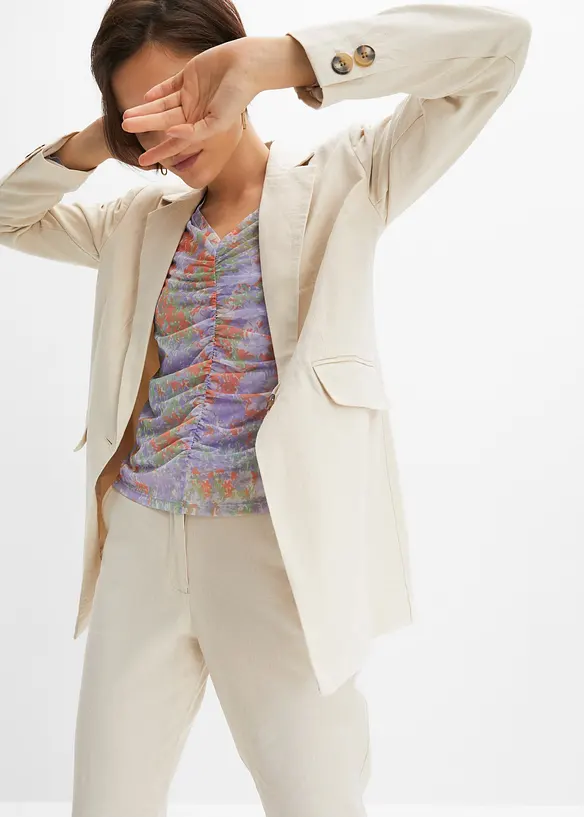 Longblazer aus Leinen-Viskose-Mix, bonprix