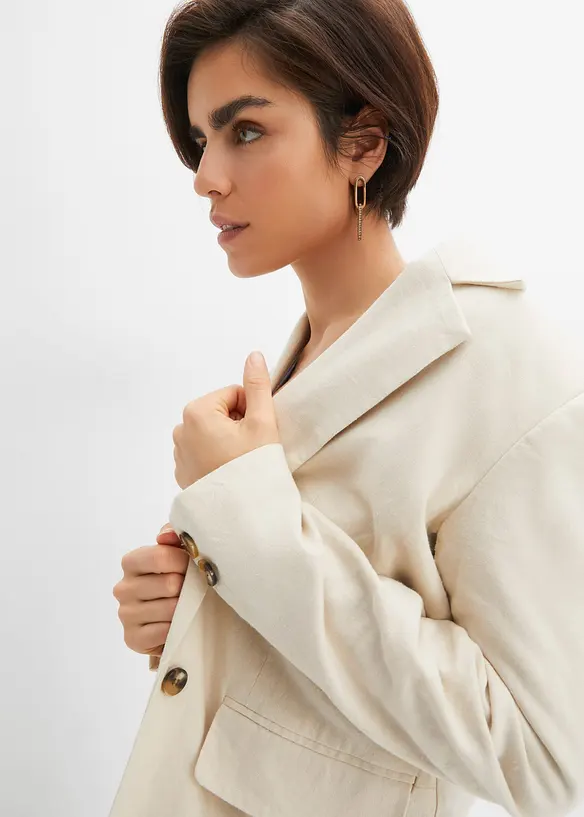 Longblazer aus Leinen-Viskose-Mix, bonprix