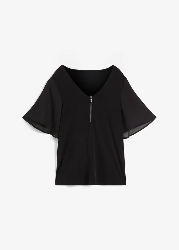 T-shirt avec manches en crêpe, bonprix