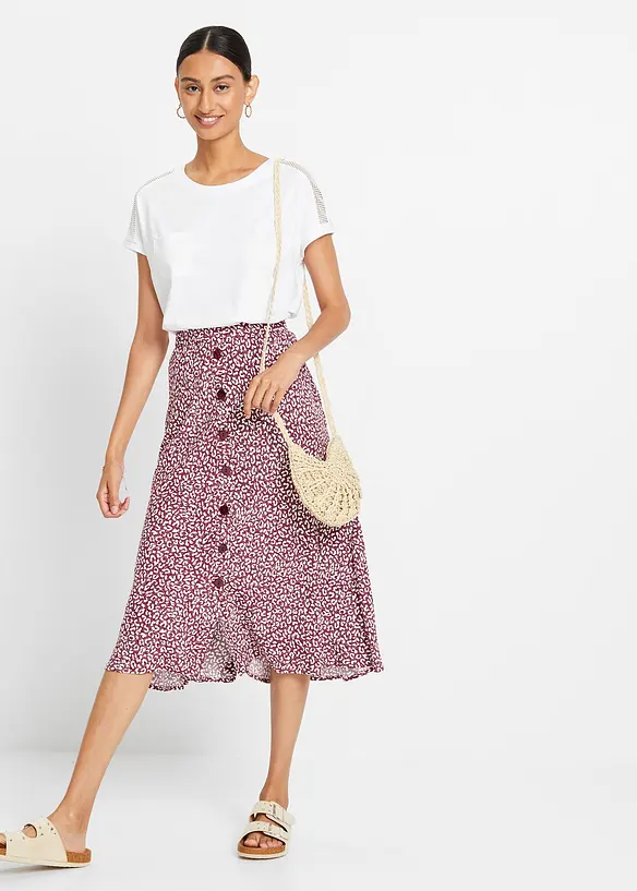 Jupe midi en viscose avec poches, bonprix