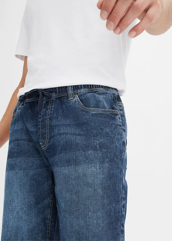 Bermuda taille élastiquée en léger denim, slim, bonprix