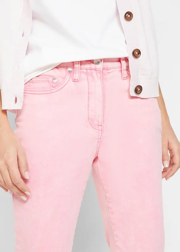 Verkürzte Twill-Hose im Used-Look, bonprix