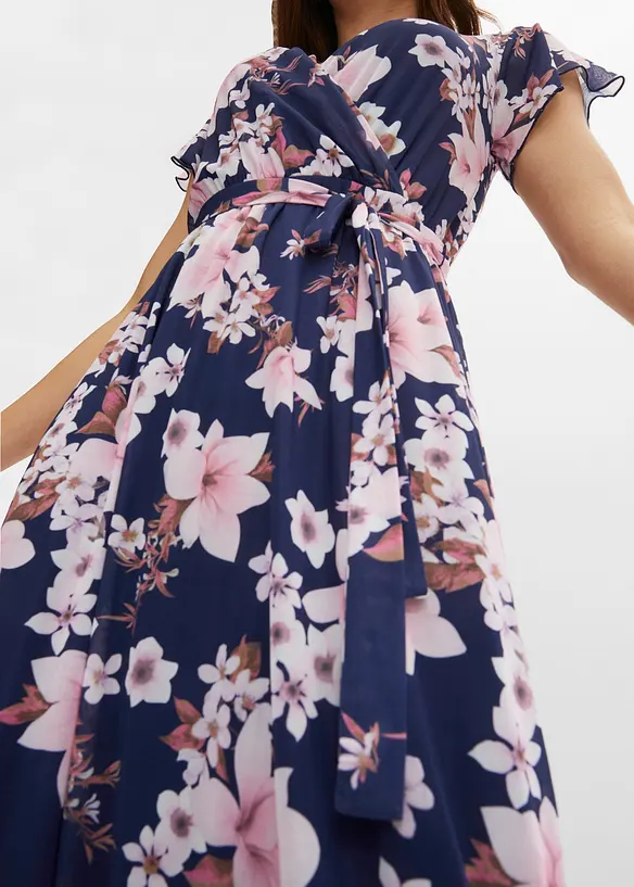 Robe midi imprimée en mesh, bonprix