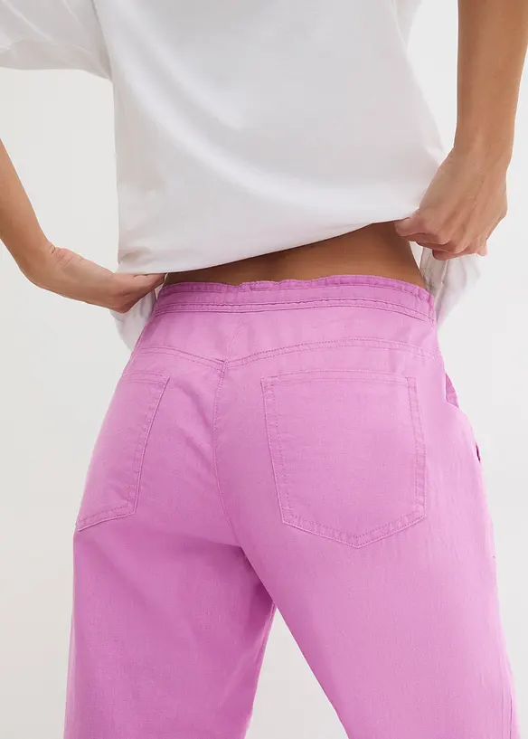Pantalon large en lin mélangé, bonprix