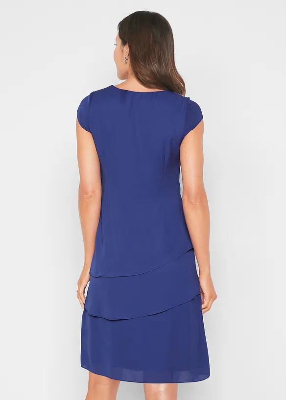 Robe courte look superposé avec accessoire sur l’épaule, bonprix