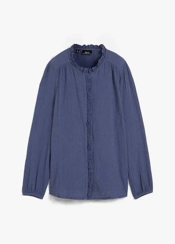 Chemisier en gaze de coton avec broderies anglaises, bonprix