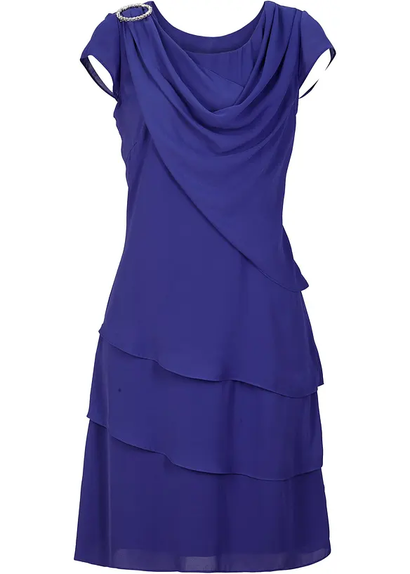 Robe courte look superposé avec accessoire sur l’épaule, bonprix