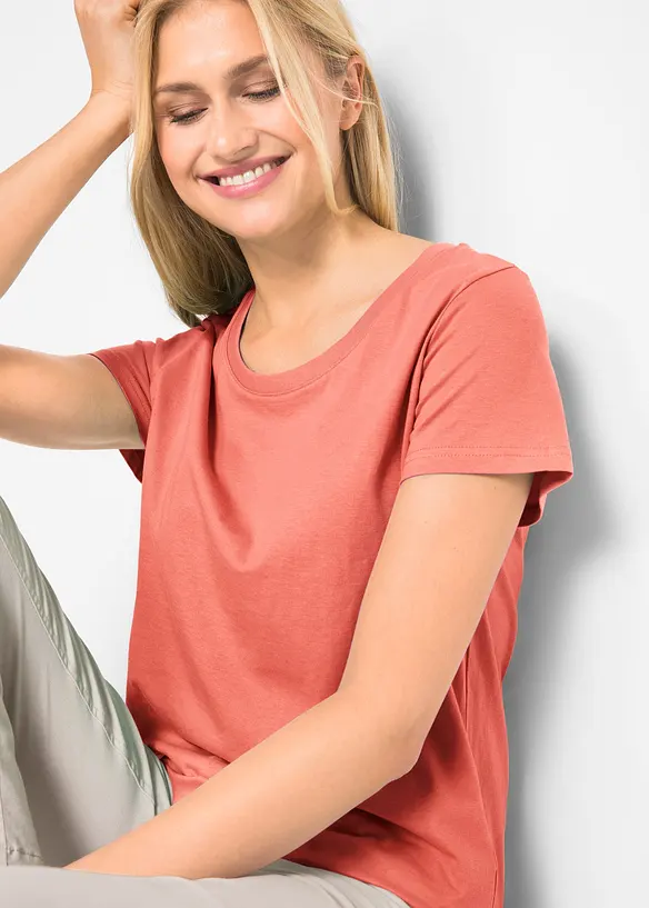 Rundhals-Shirt, Kurzarm (5er Pack), bonprix