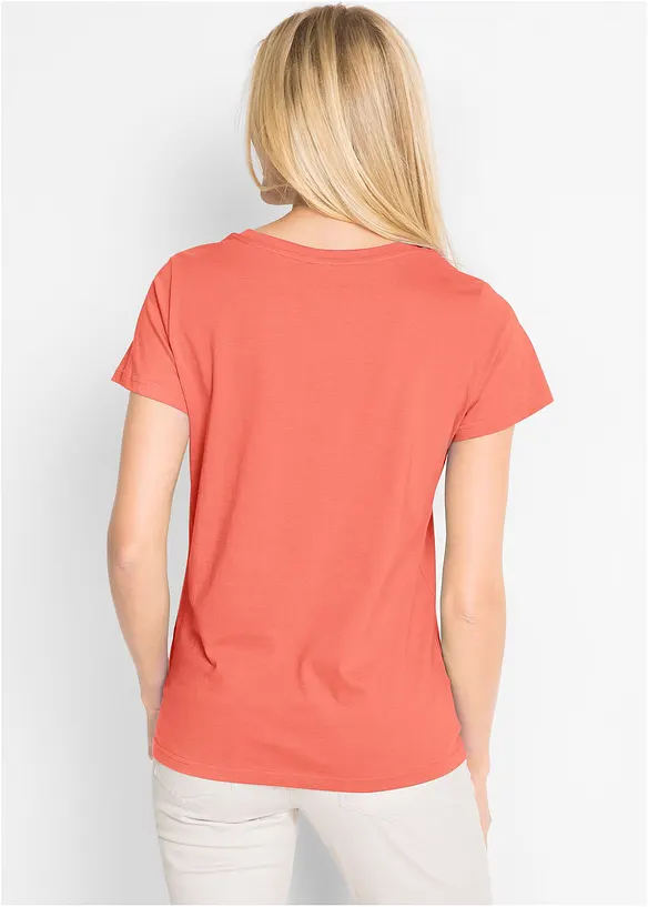 Rundhals-Shirt, Kurzarm (5er Pack), bonprix