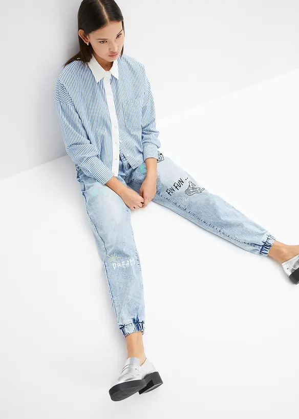 Barrel-Jeans, Mid Waist, Bequembund, bonprix