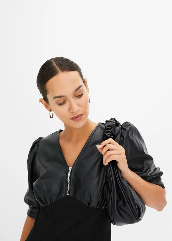 Robe à empiècement enduit, bonprix