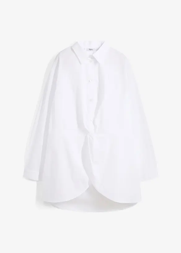 Vokuhila-Bluse in reiner Baumwolle, bonprix