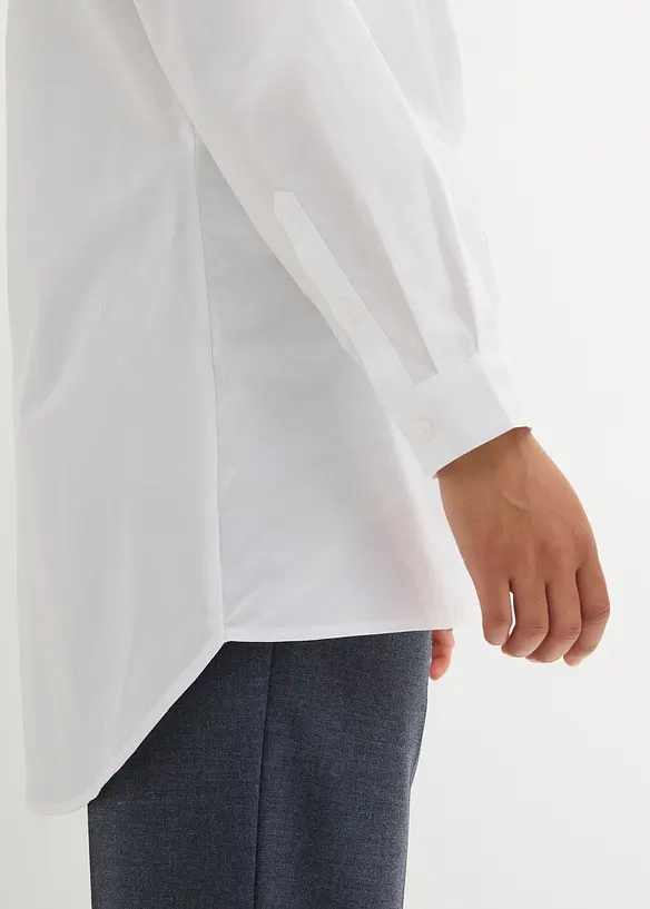 Vokuhila-Bluse in reiner Baumwolle, bonprix