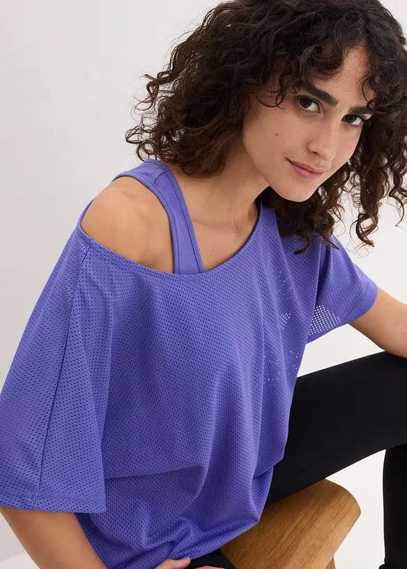 Top sportif avec haut en mesh (ens. 2 pces), bonprix