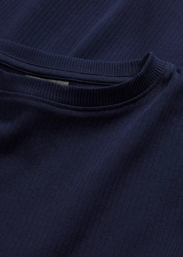Geripptes Langarmshirt aus reiner Baumwolle, bonprix