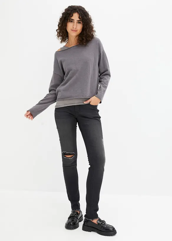 Pullover und Top aus reiner Baumwolle (2-tlg.Set), bonprix