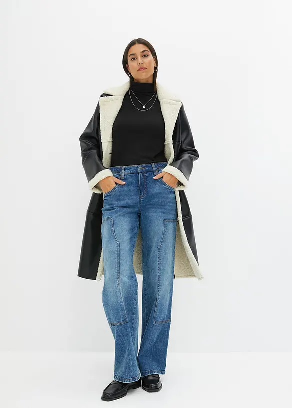 Wide-Leg Jeans Mid Waist, bonprix