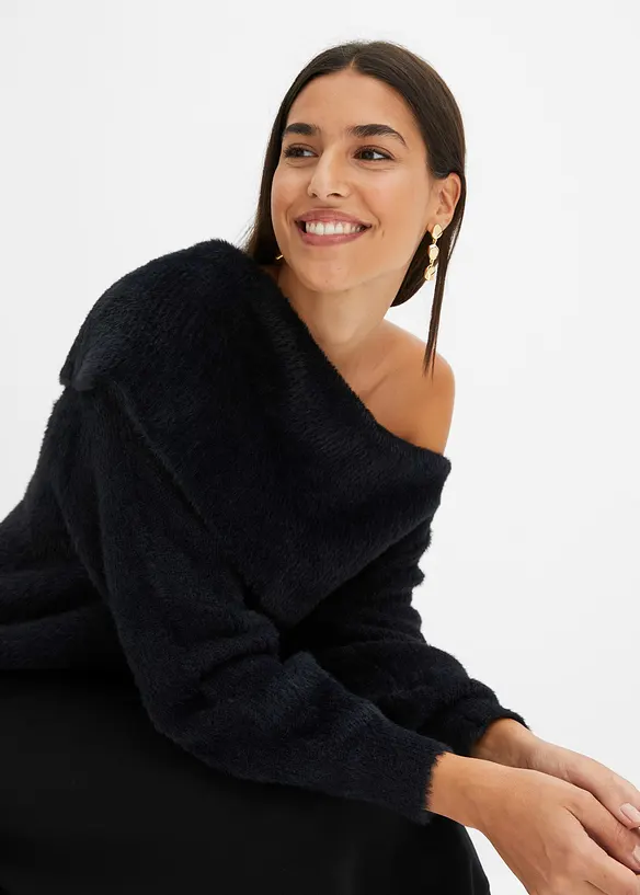 Asymmetrischer Off-Shoulder Pullover, bonprix