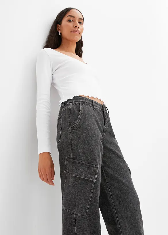 Cargo-Jeans Mid Waist, bonprix