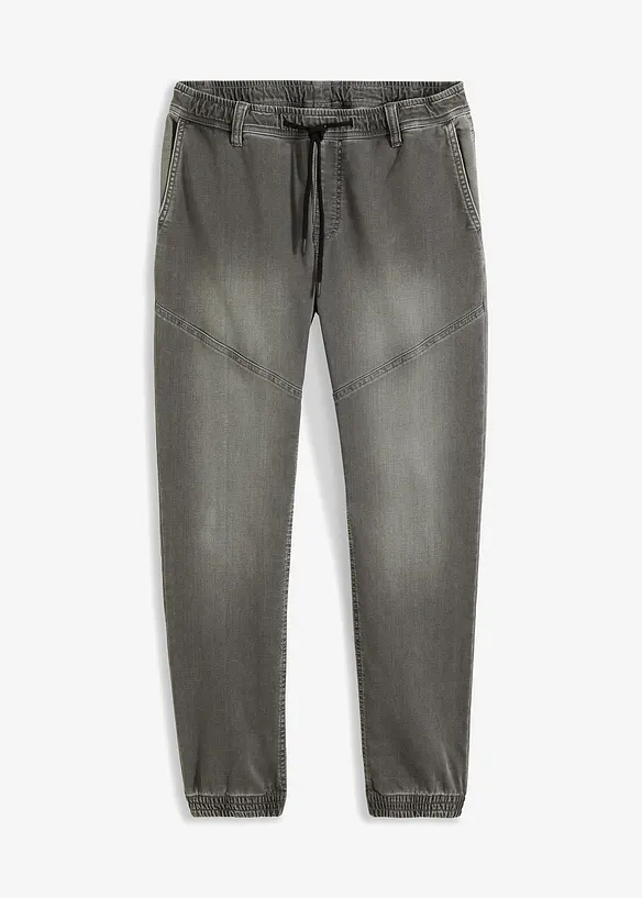 Jean jogger droit taille élastiquée, regular, bonprix