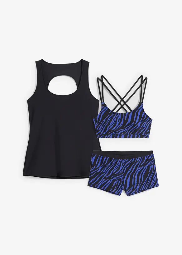 Tankini (ens. 3 pces) avec haut brassière, bonprix