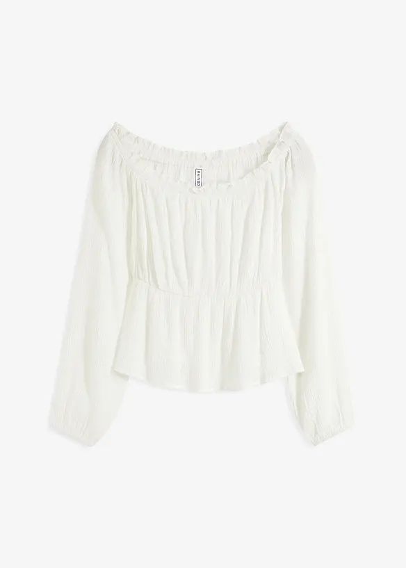 Blouse Carmen, effet froissé, bonprix
