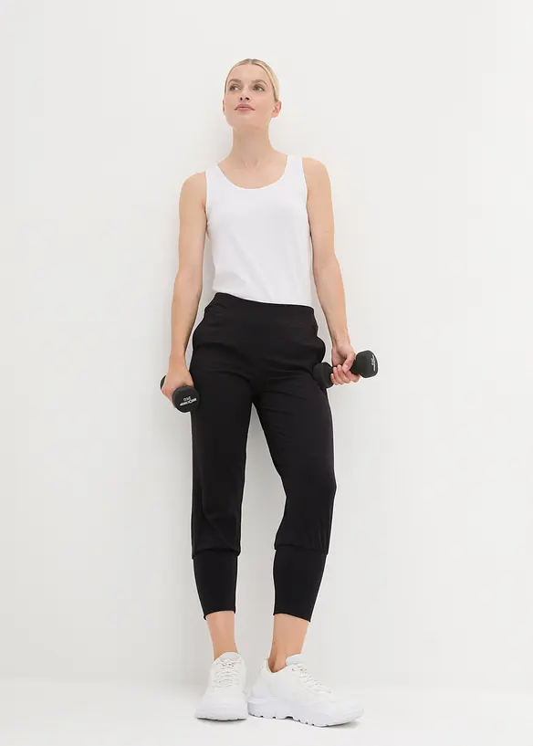 Pantalon sarouel ultra-doux, longueur 3/4, bonprix