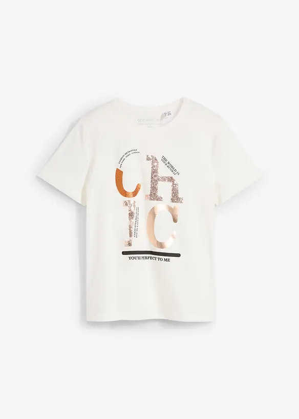 T-Shirt mit Glitzerdruck, bonprix